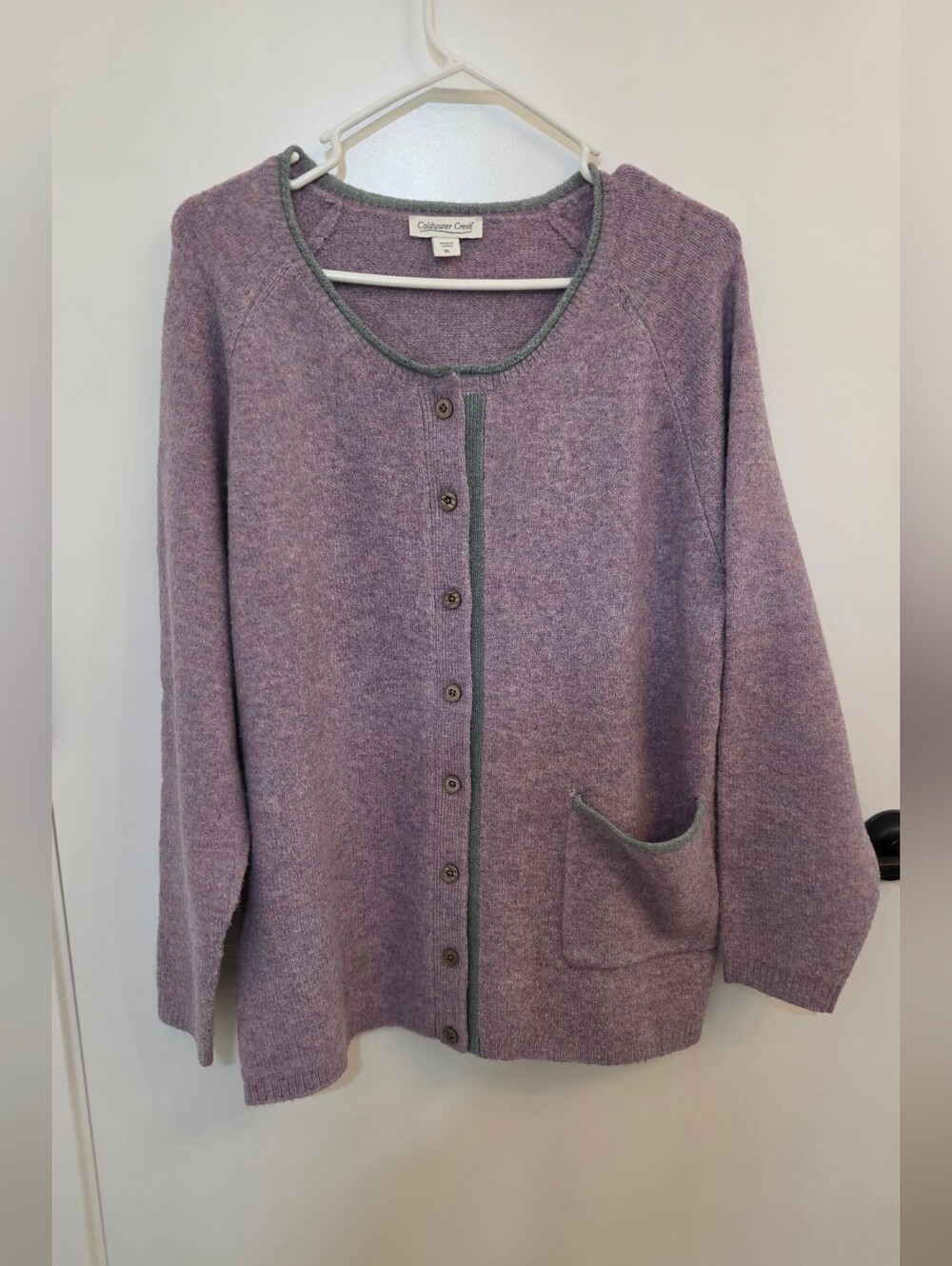 Coldwater Creek Lavender Button-Front Sweater CARDIGAN